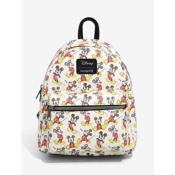 New Loungefly Disney Mickey Mouse Poses All Over Sketch Print Mini Backpack main image 3